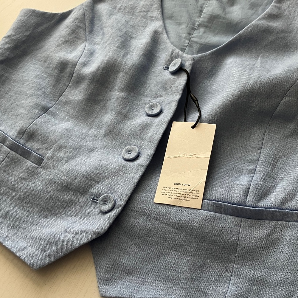 Mango Linen Suit Vest (Size Medium) NWT - Picture 6 of 10